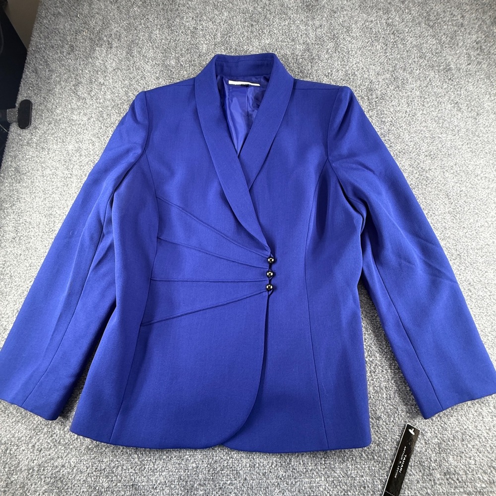Tahari Arthur S. Levine Womens Cobalt Blue 2 Piece Pant Suit Size 16 6280M924